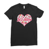 Jet'aime Flower Heart Ladies Fitted T-Shirt