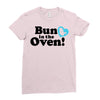 Bun in the Oven with Heart Baby Boy Ladies Fitted T-Shirt