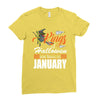 Halloween Kings Are Born In January Ladies Fitted T-Shirt