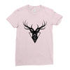 deer head vector Ladies Fitted T-Shirt