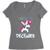 Born Unicorns-Born December Women's Triblend Scoop T-shirt