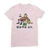baseball game on short Ladies Fitted T-Shirt