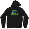i bleed blue and green Unisex Hoodie