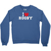 i love rugby mens funny cotton Crewneck Sweatshirt