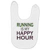 running is my happy hour Baby Bibs