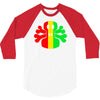 rasta skull and crossbones 3/4 Sleeve Shirt