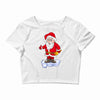 father christmas ringing xmas bells santa Crop Top
