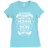 Super Cool Momma Of A Freaking Awesome Son Ladies Fitted T-Shirt