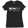 v1 eat sleep code Ladies Fitted T-Shirt