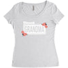 blessed grandma with flower white color Women's Triblend Scoop T-shirt