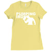 pump gym training bodybuilding workout keepfit weightlifting Ladies Fitted T-Shirt