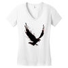 black raven with red eye Women's V-Neck T-Shirt