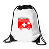 not an ambulance Drawstring Bags