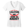 Legends Are Born In August Women's V-Neck T-Shirt