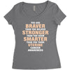 Braver Stronger Smarter Uterine Cancer Awareness Women's Triblend Scoop T-shirt