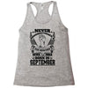 Never Underestimate Dog Rescuer Who Was Born September Racerback Tank