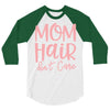 mom hair don't care 3/4 Sleeve Shirt