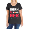 couple tshirt   born to love her Ladies Curvy T-Shirt