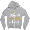 kings are born in april Zipper Hoodie
