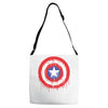 captain america dying bleeding logo Adjustable Strap Totes