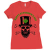 happy saint patrick day skull Ladies Fitted T-Shirt