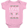 Love Actually Is All Around Ugly Christmas for dark Baby Bodysuit