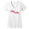 carnivore logo red Women's V-Neck T-Shirt