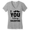 i moustache you to be my valentine Women's V-Neck T-Shirt