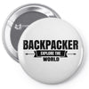 Backpacker Explore The World Pin-back button