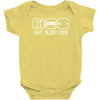eat sleep code Baby Onesie
