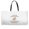 i survived another meeting rectangle Weekender Totes
