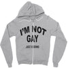 i'm not gay just kidding Zipper Hoodie