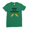 down with homework Ladies Fitted T-Shirt