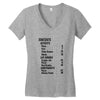 contents list Women's V-Neck T-Shirt