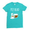 pot head Ladies Fitted T-Shirt