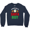 working on my santa body Crewneck Sweatshirt