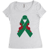 liver ribbon and rose Women's Triblend Scoop T-shirt