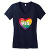 Yes Lgbt Heart Women's V-Neck T-Shirt