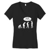 banksy funny human evolution indie Women's V-Neck T-Shirt