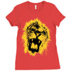 lion yellow Ladies Fitted T-Shirt