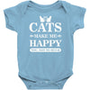 cats make me happy Baby Bodysuit