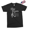 she wants the d black Exclusive T-shirt