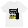 save water drink beer (2) V-Neck Tee