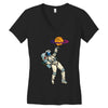 astronaut basketball planet Women's V-Neck T-Shirt