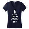Keep Calm And Put 3 Fingers Up Women's V-Neck T-Shirt