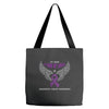 my hero is now my angel pancreatic cancer awareness Tote Bags