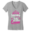 Celebrating With the 7th Birthday Queen Women's V-Neck T-Shirt