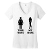 my wife your wife black design Women's V-Neck T-Shirt