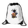 who loves bassets Drawstring Bags