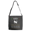leo christmas ugly sweater Adjustable Strap Totes